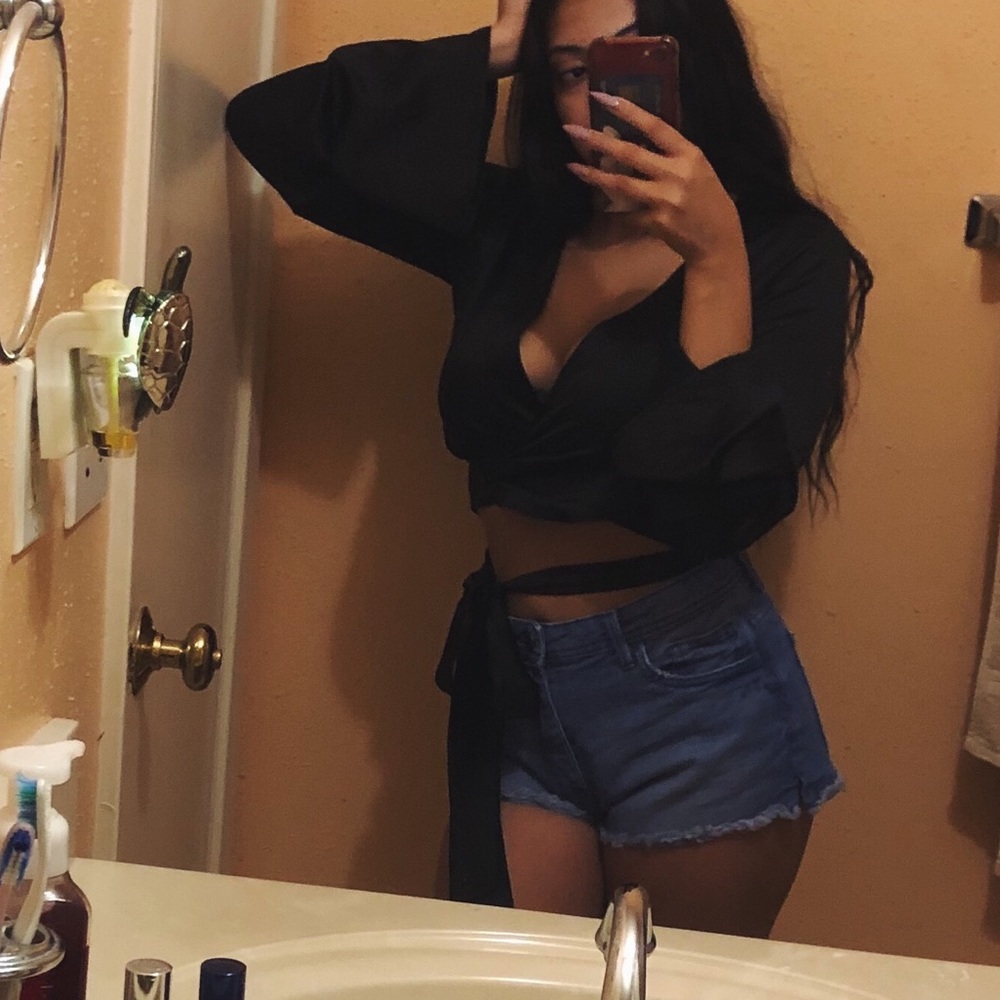 Wrap around sexy long sleeve top